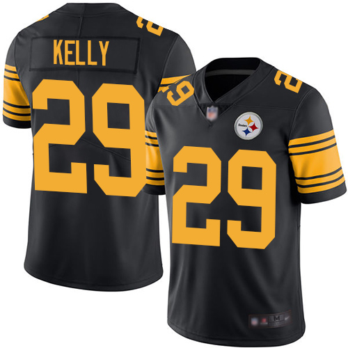 Men Pittsburgh Steelers Football #29 Limited Black Kam Kelly Rush Vapor Untouchable Nike NFL Jersey->pittsburgh steelers->NFL Jersey
